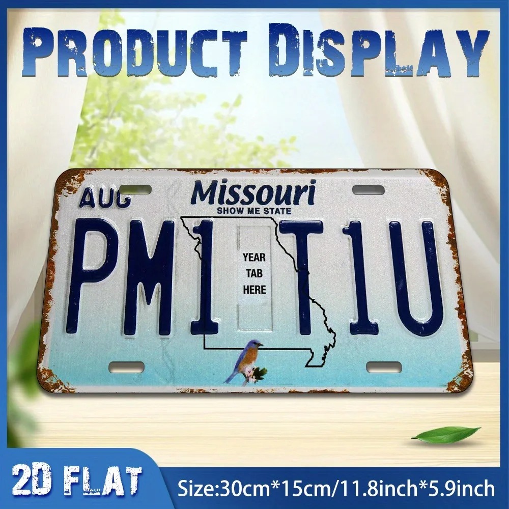 2D Flat Retro Missouri Blue Bi - Home Bar Signs ulasan dan harga