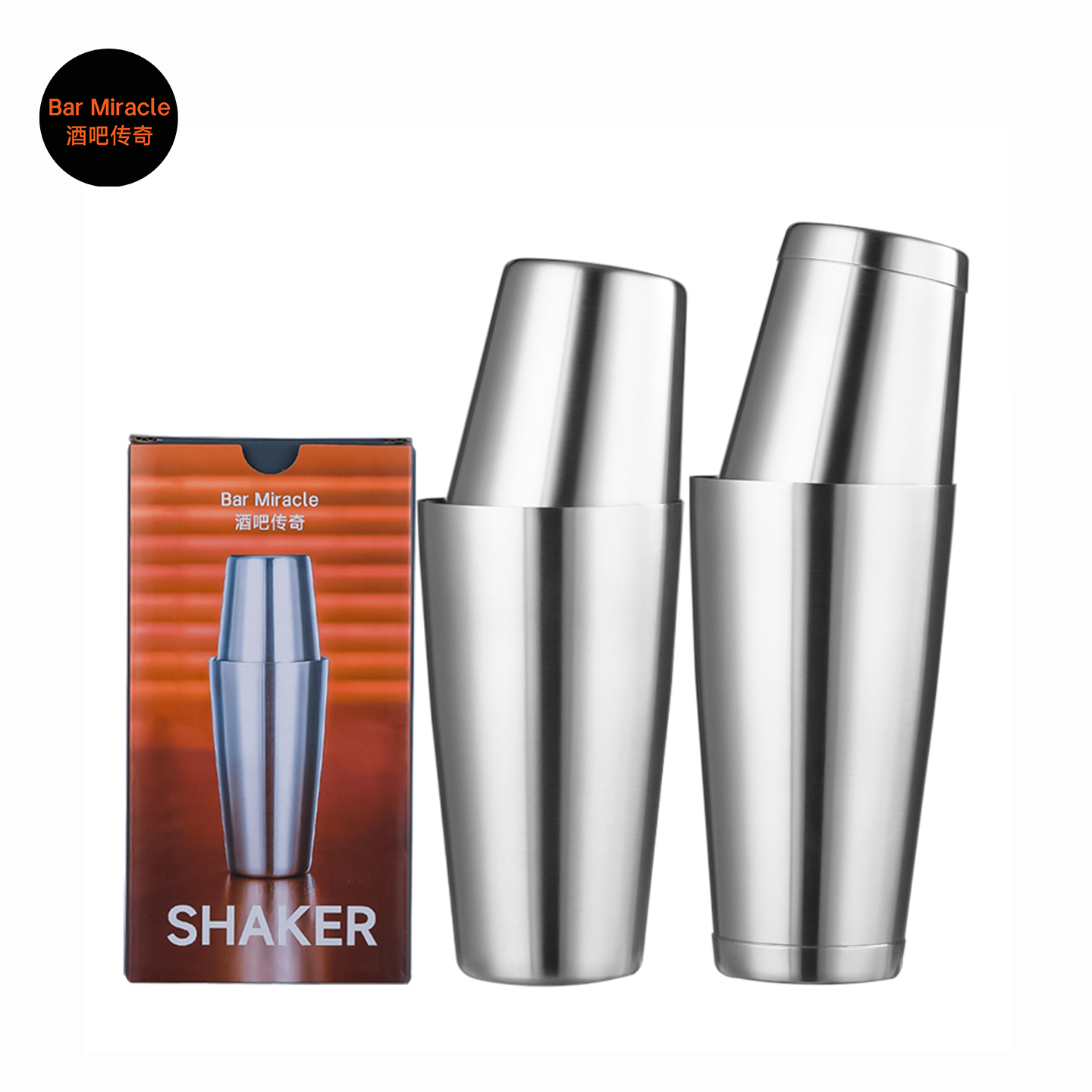 Bar Miracle 304 Stainless Stee - Boston Shaker Set ulasan dan harga