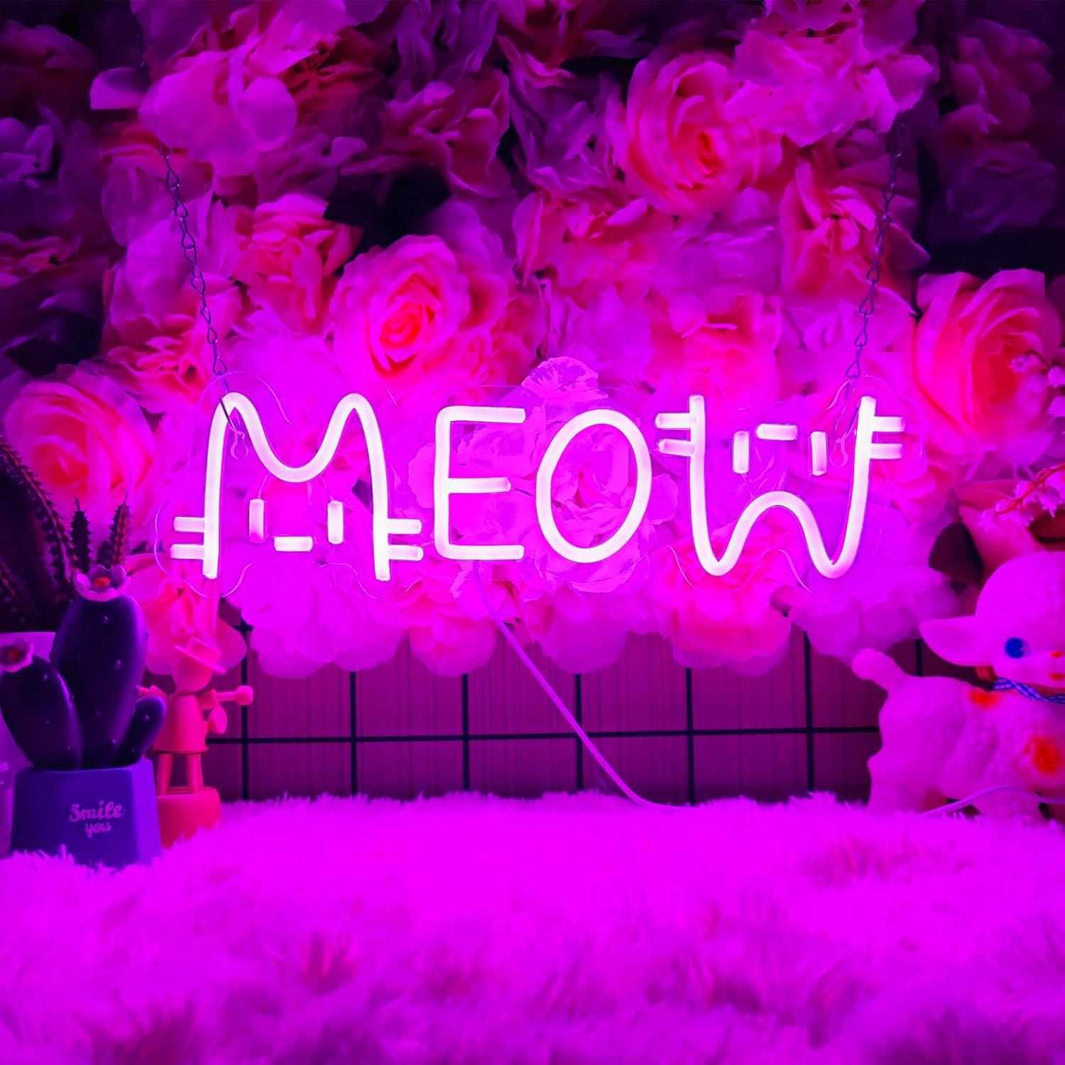 Meow Neon Sign Cat USB Powered - Home Bar Signs ulasan dan harga