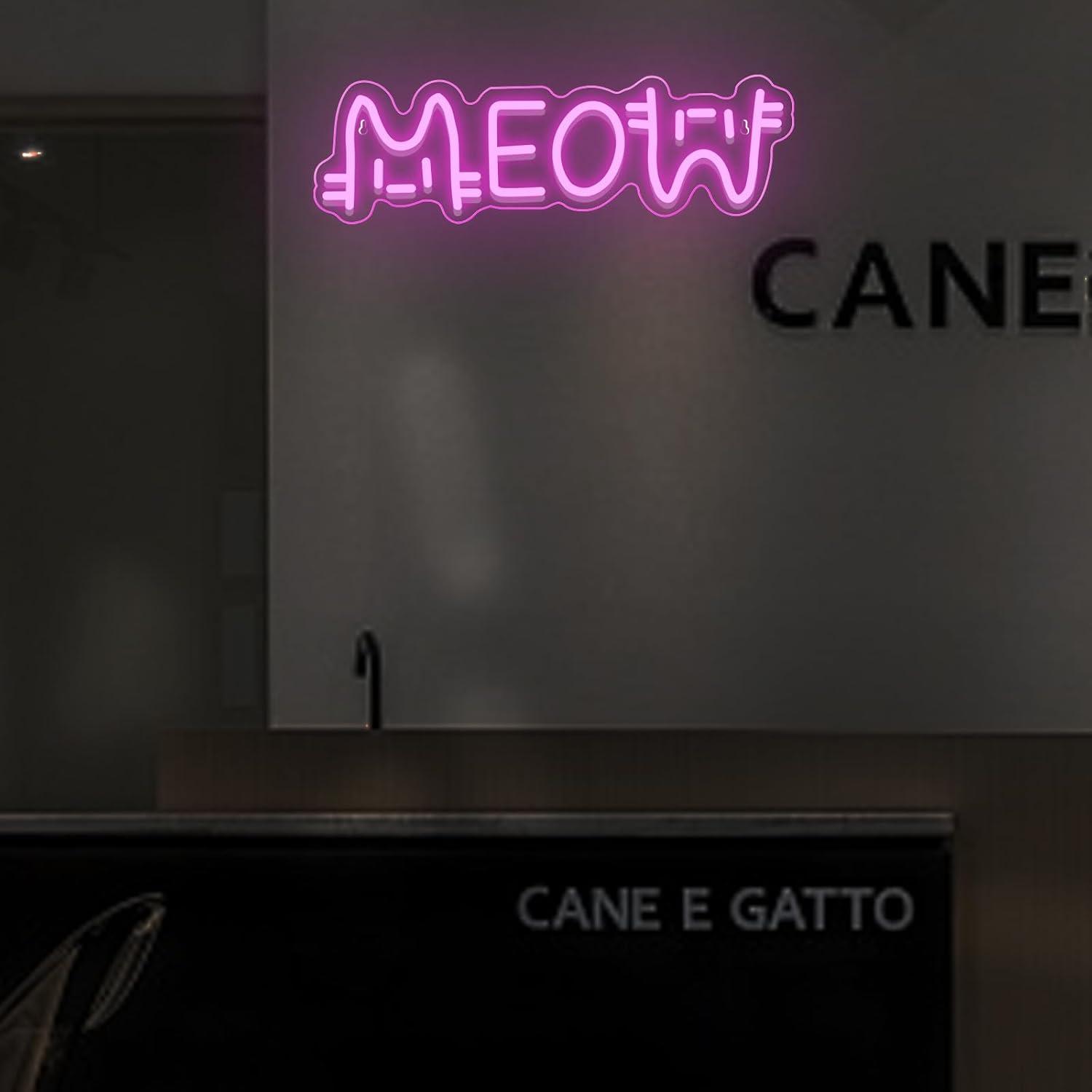 Meow Neon Sign Cat USB Powered - Home Bar Signs ulasan dan harga