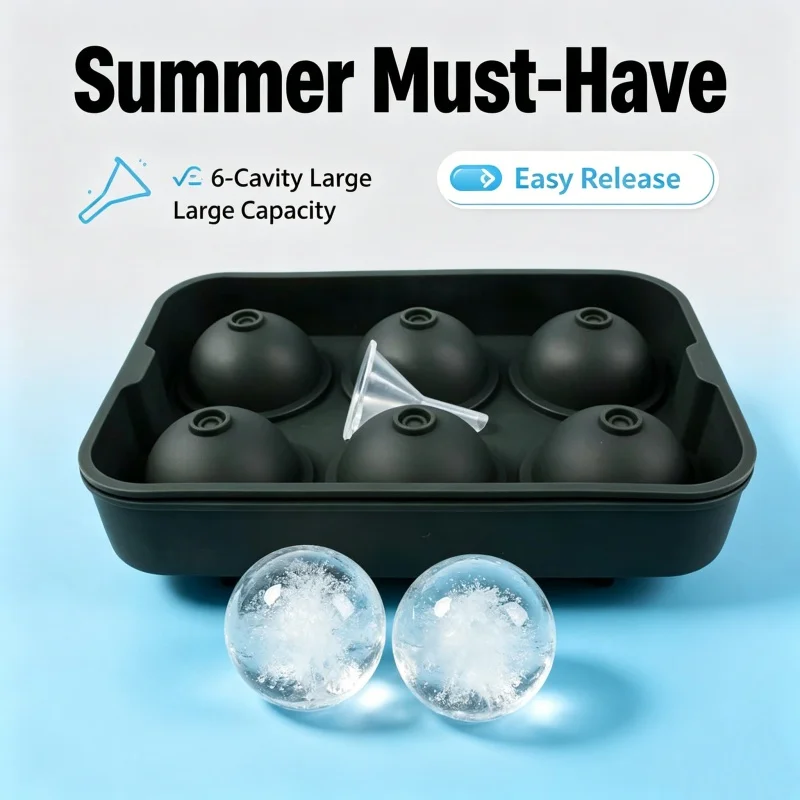 6 Cavity Ice Ball Mold Food Gr - Ice Mold Sphere ulasan dan harga
