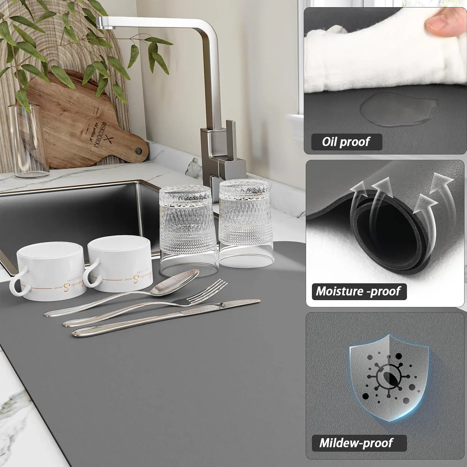 Fruits Mat Absorbent Dish Dryi - Bar Mat Rubber ulasan dan harga