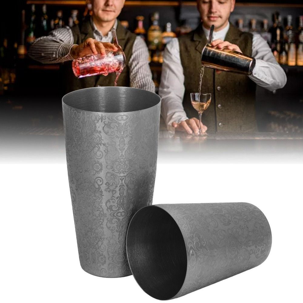 2 Piece Set Etched Pattern Bos - Boston Shaker Set ulasan dan harga