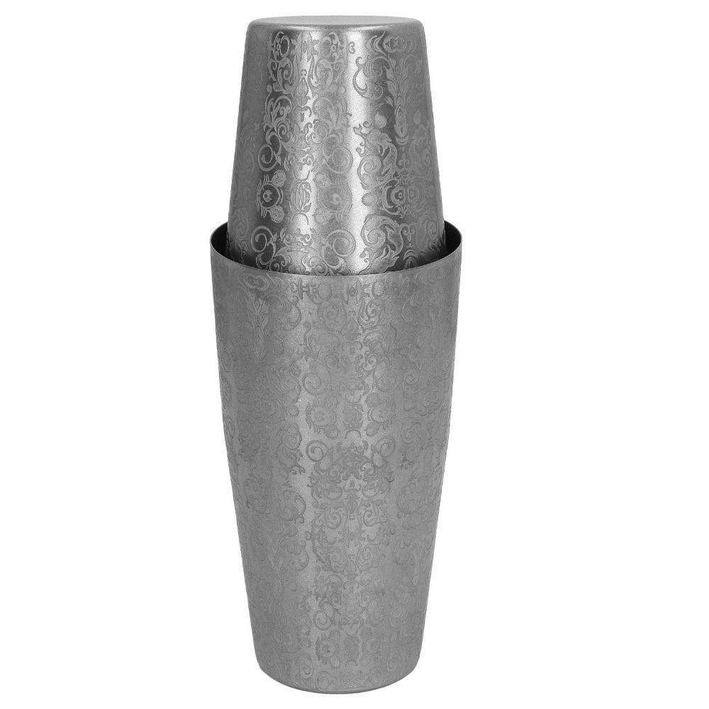 2 Piece Set Etched Pattern Bos - Boston Shaker Set ulasan dan harga