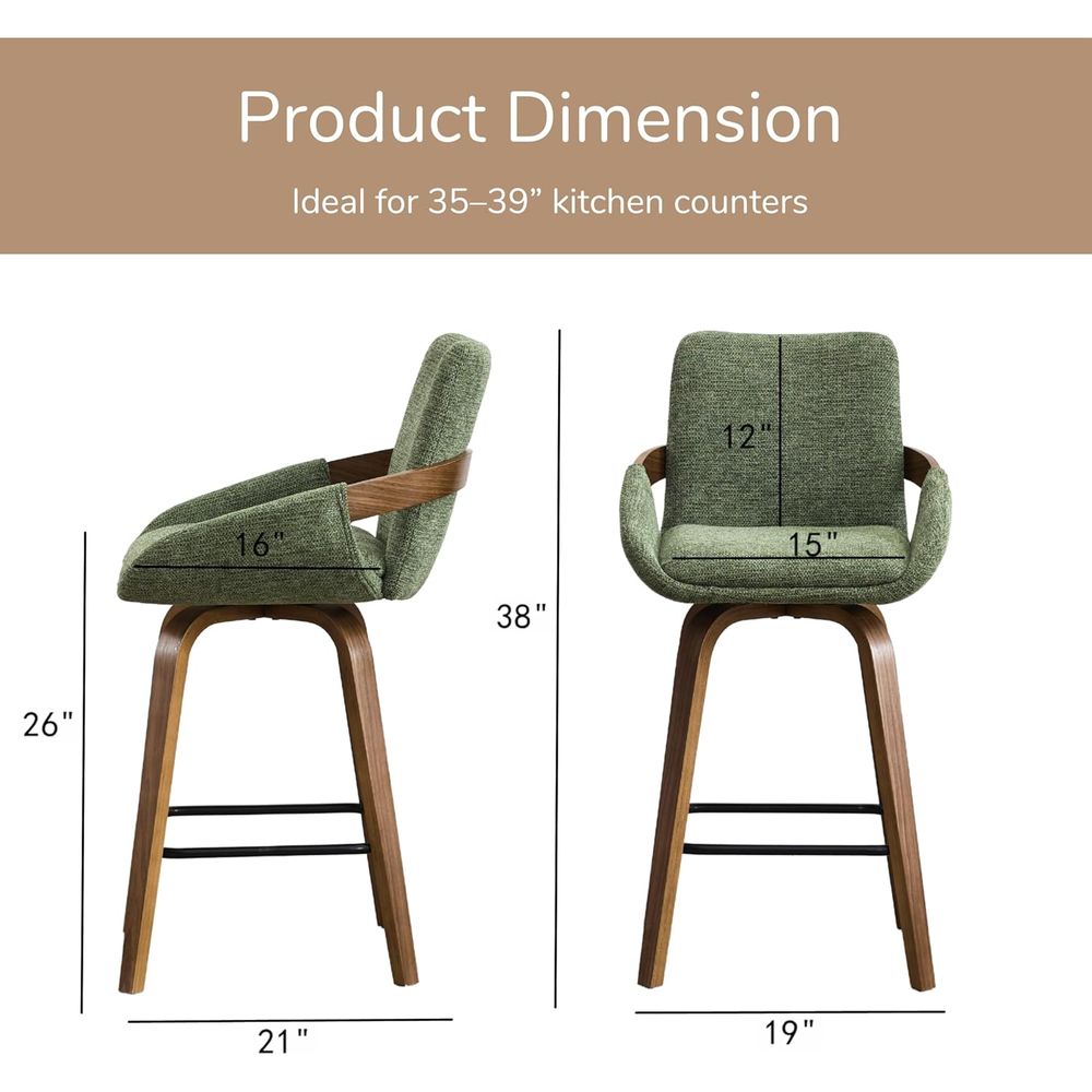 Set of 2 26 Swivel Bar Stools  - Home Bar Seating ulasan dan harga