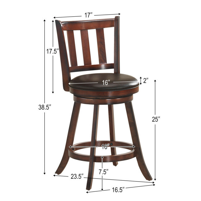 Set 2 Swivel Bar Stools Leathe - Home Bar Stools ulasan dan harga